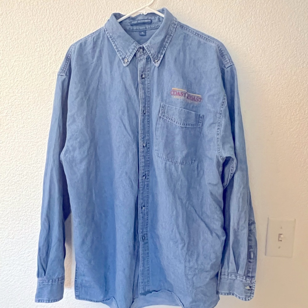 Vintage Embroidered Denim Button Up